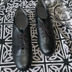 Capezio TIC TAP TOE size 11.5  M BLACK W/ TELETONE TAPS STYLE 443 like new!